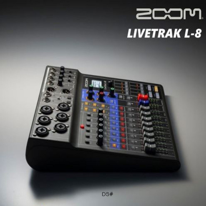 줌 라이브트랙 L-8 팟캐스트 레코더 배터리 구동 디지털 믹서 및 레코더 음악 믹서 전화 입력 사운드 패드 헤드폰 출력, 단품, 1개