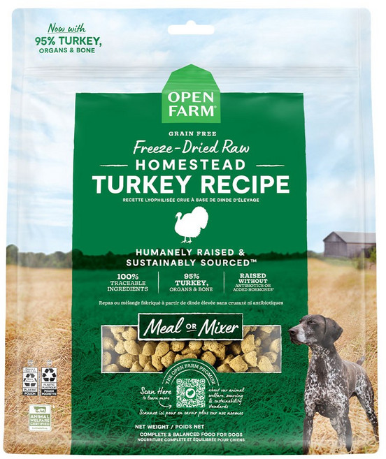 오픈팜 동결건조 강아지 사료, 624g, 1개, 칠면조
