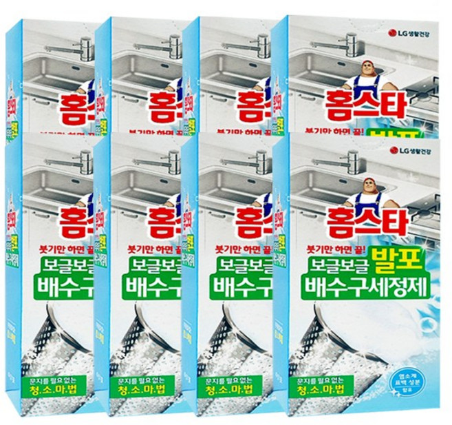 홈스타 보글보글 발포 배수구 세정제, 40g, 24개
