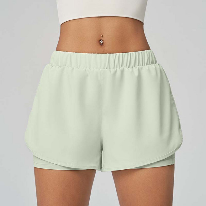 TIMEPURE 여성용 운동 페이크 레이어드 반바지 일체형 레깅스 트레이닝 러닝 헬스 요가 하이웨이스트 비치웨어 속건 숏팬츠