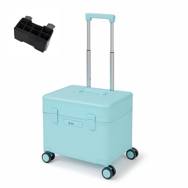 루카벨 카메라캐리어 카메라장비가방 케이스 위로열리는캐리어 노트북가방 캐리어 파티션이너백, 20인치+파티션이너백, 블루