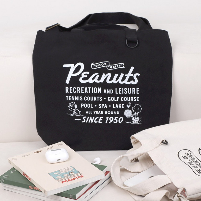 피너츠 스누피 75주년 빈티지 메신져 에코백 (2 option)