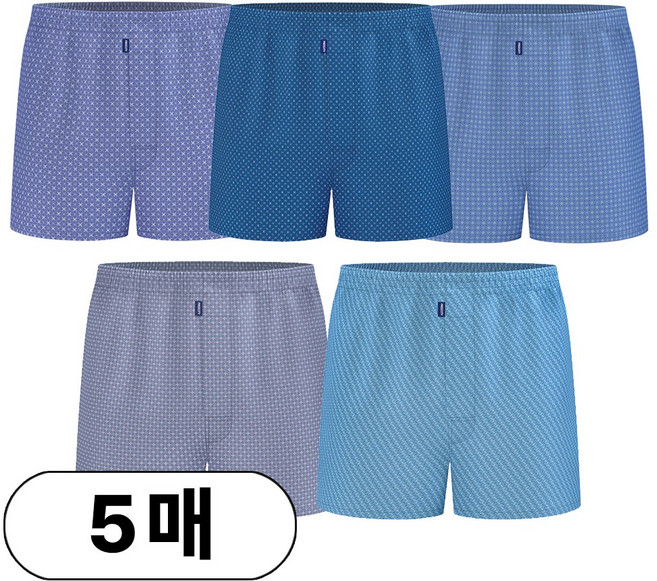 BYC 남자 트렁크 팬티 5매 세트 순면 100%