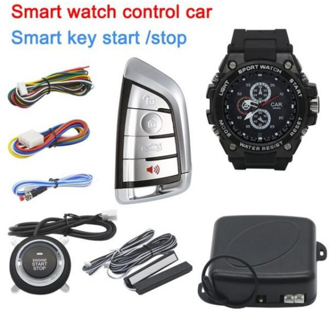 원격시동 호환용 스마트 워치 원격 제어 푸시 버튼 시동 정지 엔진 점화 자동차 경보 시스템 PKE 키리스 엔, 01 SWTQ05-A