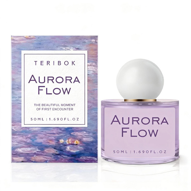 Aurora Flow 여자향수 퍼플 니치향수 여자 향수 1 위 프레쉬 오 드 뚜왈렛 비누향 향수 클린 녹차 향수 상큼한 데일리 향수 깨끗한 빨래 냄새, 1개, 50ml