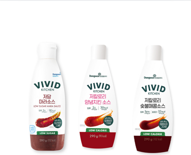 비비드키친 저칼로리 양념치킨소스 + 숯불매콤소스 + 저당 마라소스, 1개