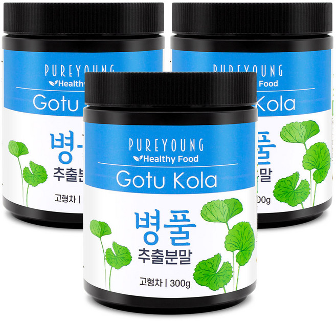 퓨어영 병풀 추출물 분말 300g 호랑이풀 고투콜라, 3개