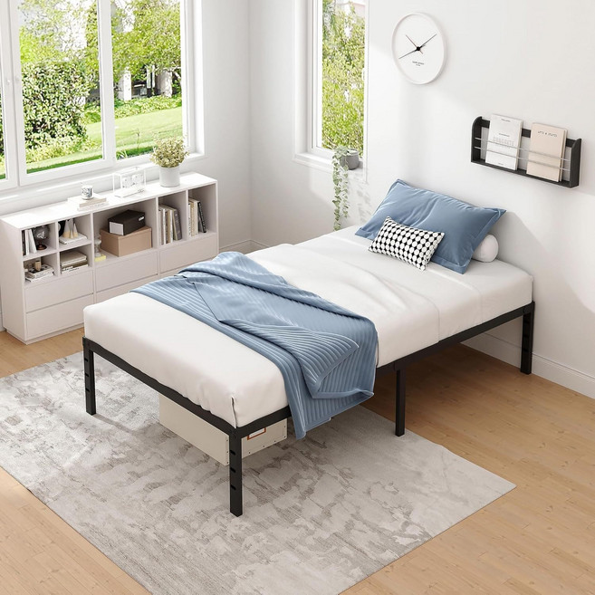 gradle 철제침대 메탈 침대 프레임 인라인 침실 매트리스 거치대, 블랙