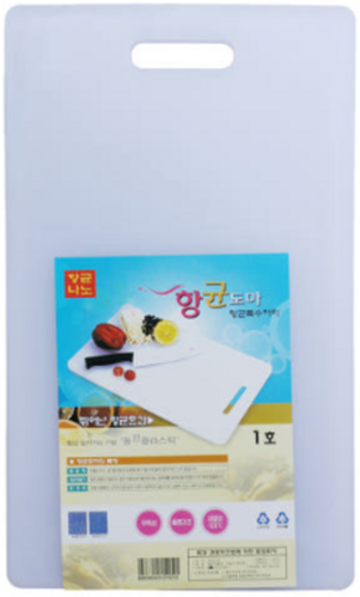 플라스틱 업소용 도마 1호 향균나노 370x220x20, 1개, 흰색