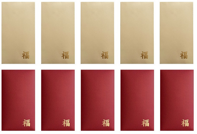 아크디 복을 부르는 고급 돈봉투 용돈봉투 현금봉투, 복 혼합 (레드+골드), 10개