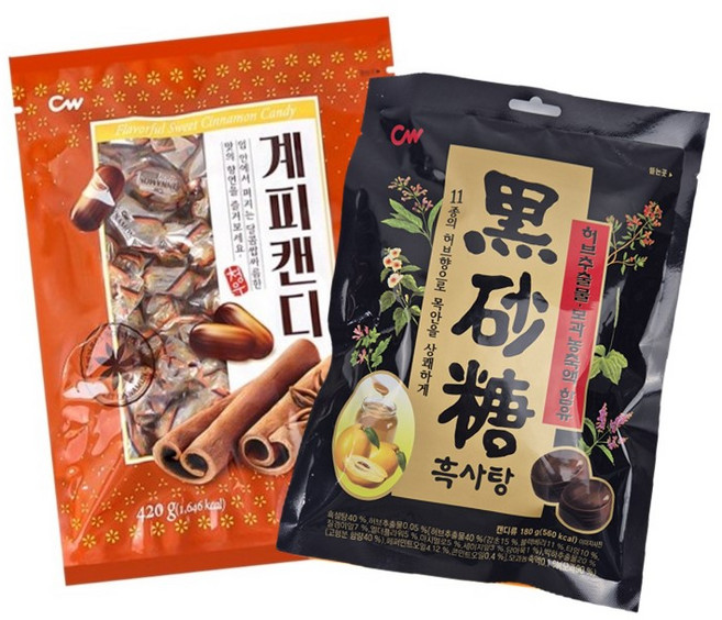 청우 계피캔디 + 흑사탕 / 캔디, 1세트, 600g