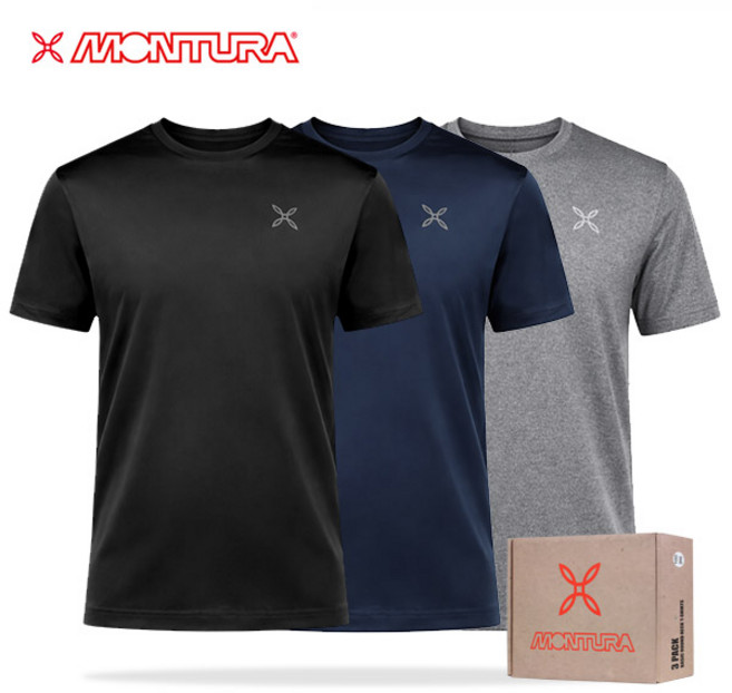 [몬츄라](당일배송)공용 드라이 기능성 반팔 라운드 3종세트 쿨링 티셔츠(125 까지)