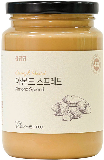 콩콩당 아몬드 스프레드(무첨가 100% 아몬드 버터), 500g, 1개