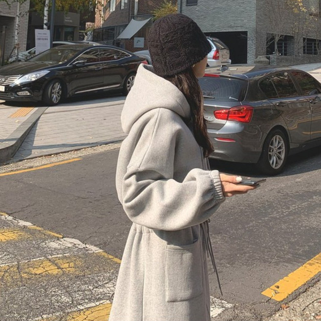 떳다그녀 포니스 양기모 롱 후드집업