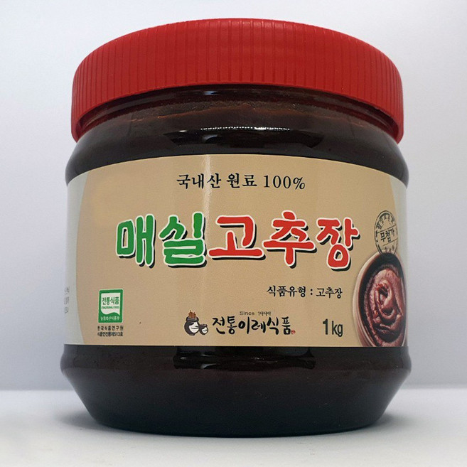 [전통이레식품-하동매실촌] 하동에서 재배한 매실로 만든 매실고추장 1kg, 1개