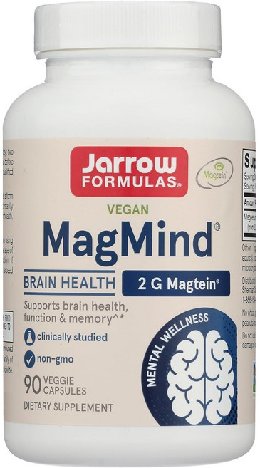 Jarrow FORMULAS 賈羅公式 MagMind左旋蘇糖酸鎂補充素食膠囊, 90顆, 1罐