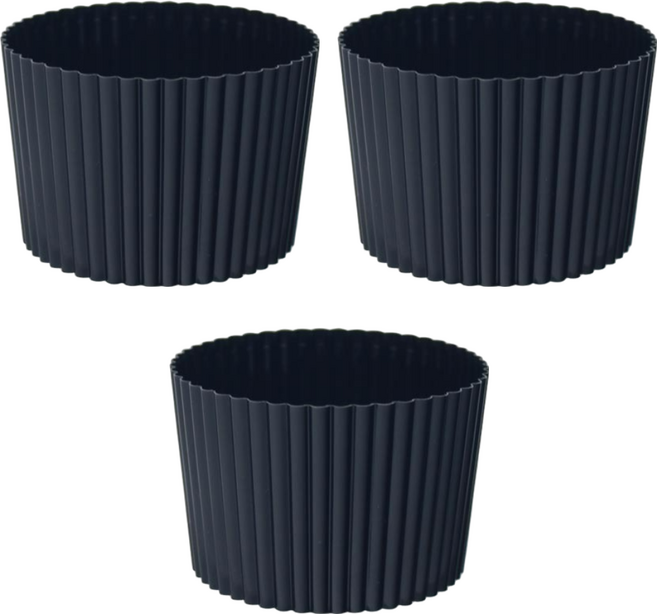 월간리빙 미끄럼 방지 실리콘 컵홀더 컵슬리브, 3개, 블랙