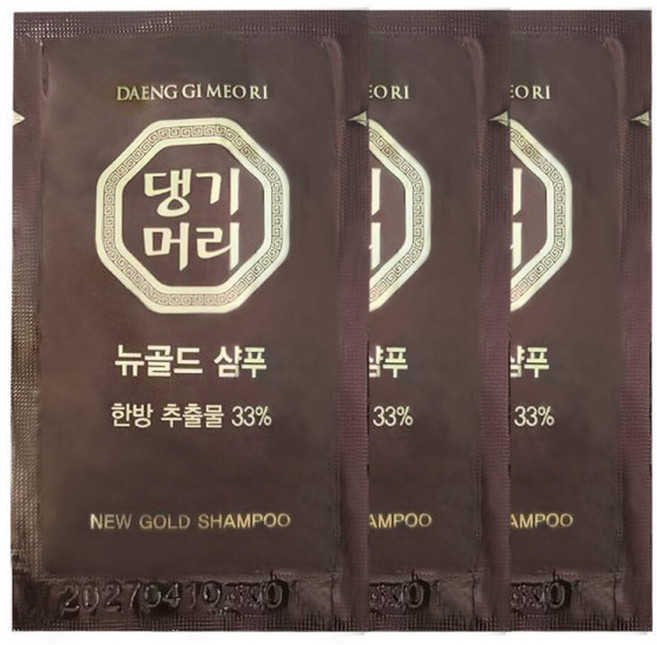 댕기머리 오리지널 뉴골드 일회용 한방 샴푸 10ml x 100개 휴대용 여행용 파우치 세면도구