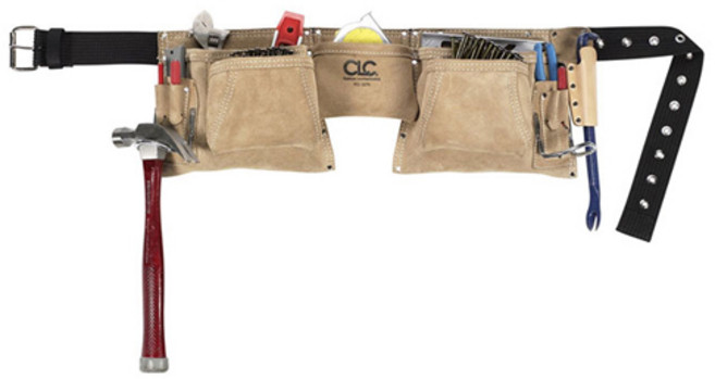 CLC 공구벨트 12포켓 스웨이드 가죽 목수 작업 벨트 씨엘씨 527X, 12개
