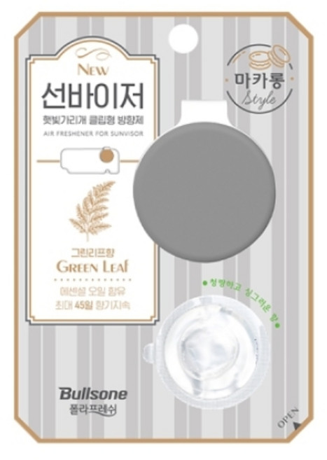 불스원 뉴 선바이저 차량용 방향제 그린리프, 1개