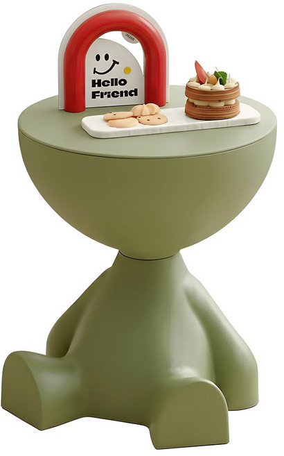 마일드하우스 귀여운 인형모양 수납 미니 협탁 테이블, 그린