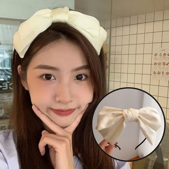 세트구성 왕리본 머리띠 명품 새틴 리본 제니머리띠 헤어밴드 반다나 얇은머리띠 귀안아픈