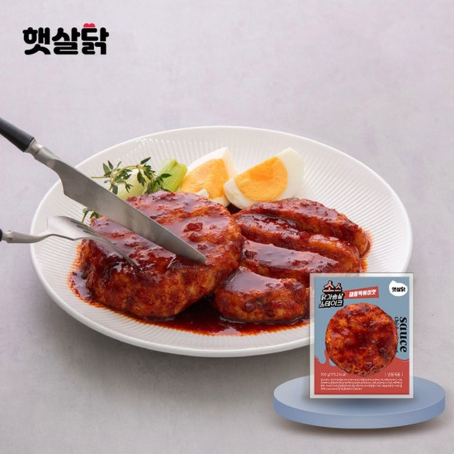 소스 닭가슴살 스테이크 해물떡볶이맛 (100gX1팩), 없음, 100g, 1개
