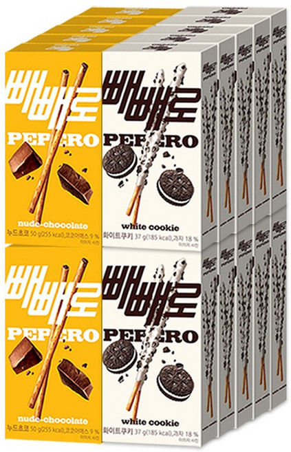 롯데 빼빼로 초코필드+화이트쿠키, 10세트, 90g