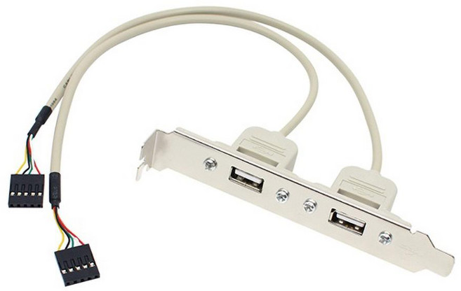 엠비에프 PC 본체 USB 2포트 확장 브라켓 30cm 내부 연결형