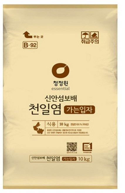 청정원 천일염 가는소금 10kg, 1개