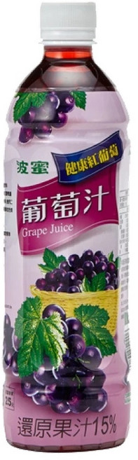 波蜜 葡萄汁 台灣製造, 1個, 葡萄汁580mlx24罐/箱