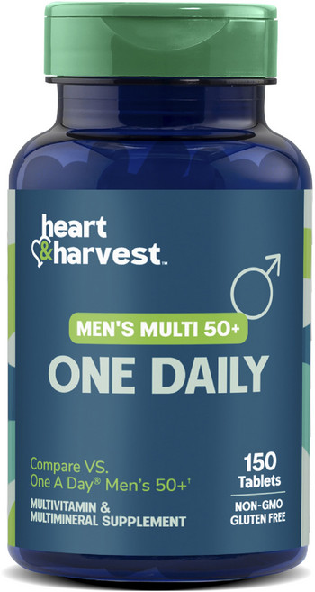 Heart & Harvest 男性綜合維生素 50+ 每日一粒錠, 1個, 150錠