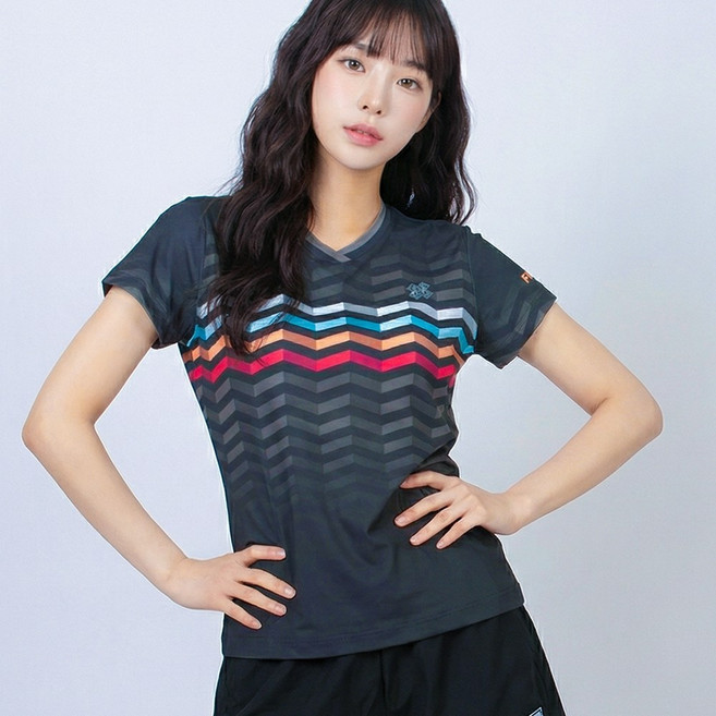 픽스기어 국내제작 여성 배드민턴복 탁구복 테니스복 기능성 반팔 티셔츠 흡한속건 단체복 브이넥 라운드넥 TSW-S29