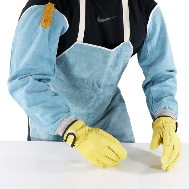 청토시 AS9 용접토시 작업팔 가죽 면토시, (A6) 카멜로 AS-2, 1개