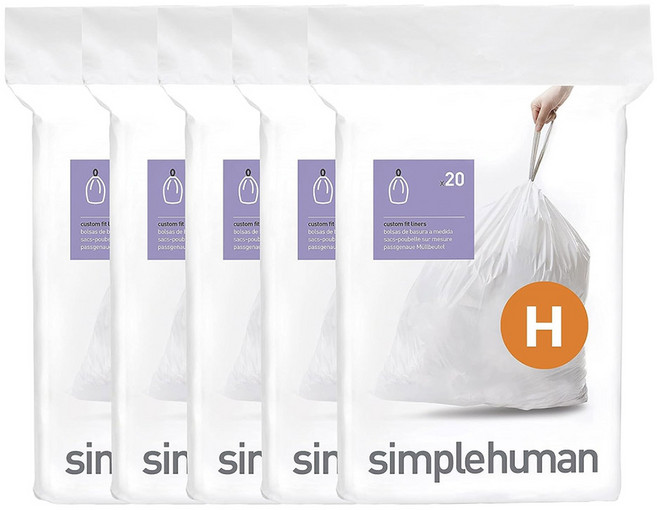 simplehuman Code H 쓰레기 봉투 30-35리터 100개