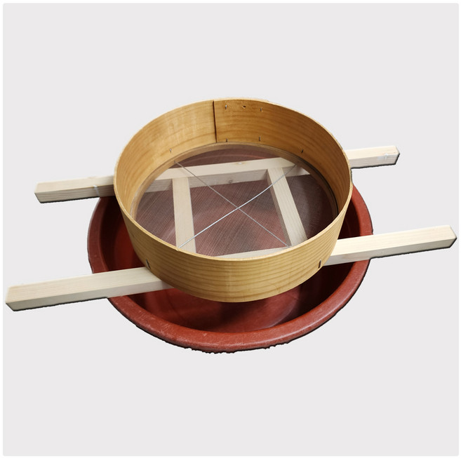 정희공예 국산 쳇다리 맷돌받침 콩나물 막걸리받이 어레미나무체받침 밀가루 거름망 커피콩체 시루걸이거치대 채다리, 1개