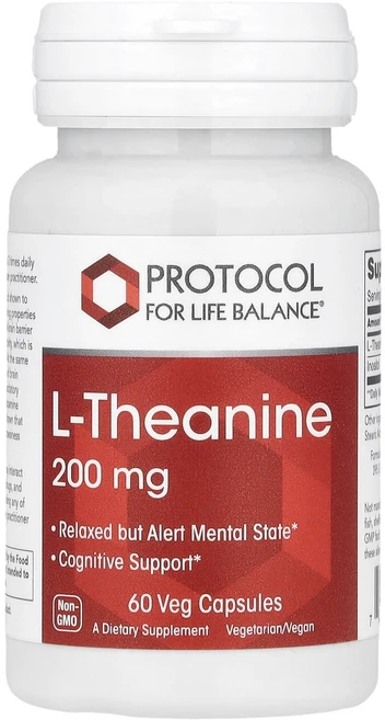 Protocol for Life Balance L-테아닌 200mg 베지캡슐 60정, 5개 - 쿠팡