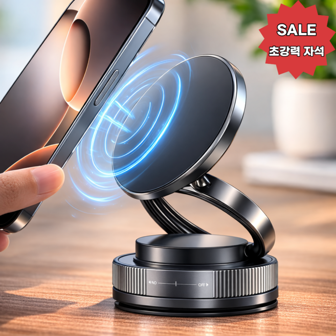 넥스라이프 차량용 마그네틱 휴대폰 거치대 초강력 자석 360도 회전, 블랙, 1개