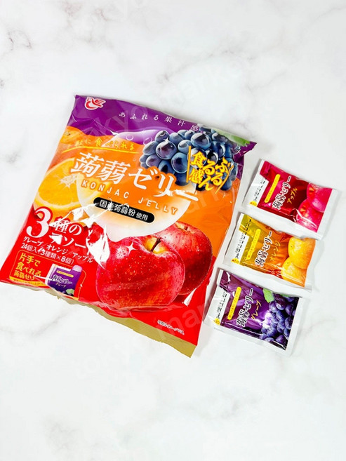 일본 에이스베이커리 곤약젤리 포도 오렌지 사과 대용량 (20개입) 400g, 1개