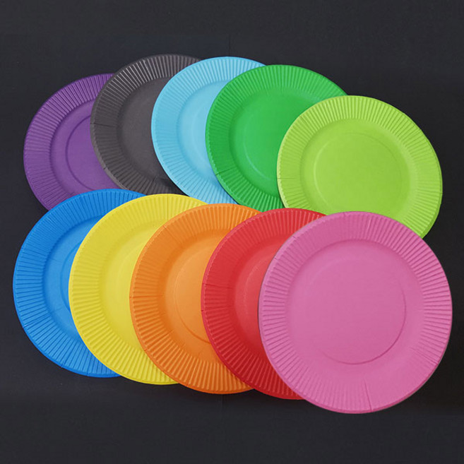 꾸미기만들기 칼라종이접시 10개입, 분홍