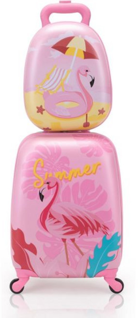 캐리어 여행가방 일본여행 해외 여아용 바퀴 달린 키즈 러기지 유아용 하드 쉘 여행 가방 어린 소녀 휴대용 가방플라밍고