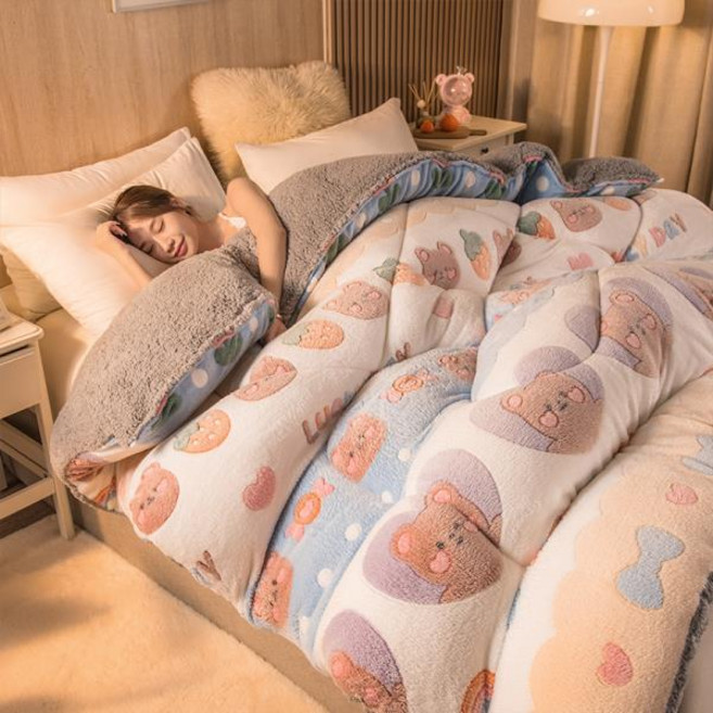 GraspDream 양털 양면 벨벳 이불 두꺼운 양모 이불 매우 따뜻한 겨울 봄 이불 가을 럭셔리 담요 부드러, 없음, 14 Color-2