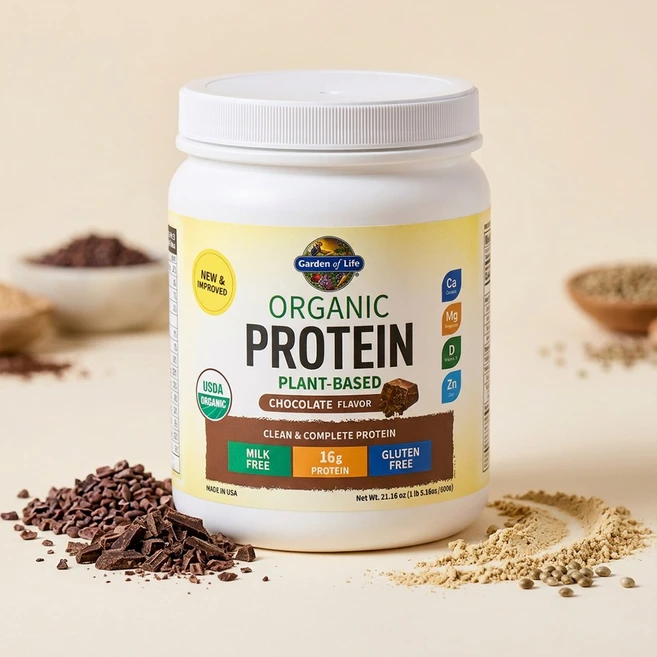 가든오브라이프 유기농 프로틴 초콜릿맛, 600g, 1개 - 쿠팡
