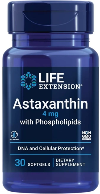 Life Extension 라이프 익스텐션 Astaxanthin 아스타잔틴 4mg 30정, 1개 - 쿠팡