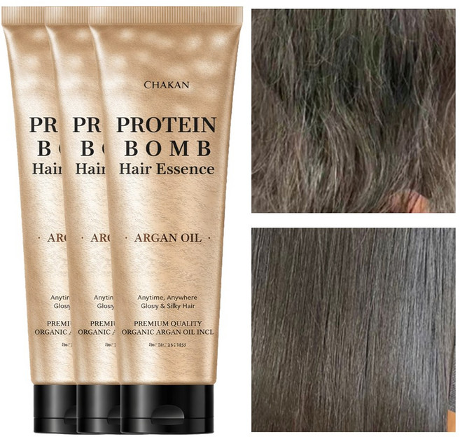 단백질 미용실 수분 곱슬 극손상 복구 머리 컬크림 컬링 볼륨 아르간오일 헤어에센스, 3개, 150ml