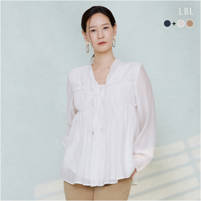 [LBL] (26SS) SHEER 프릴 블라우스 2종