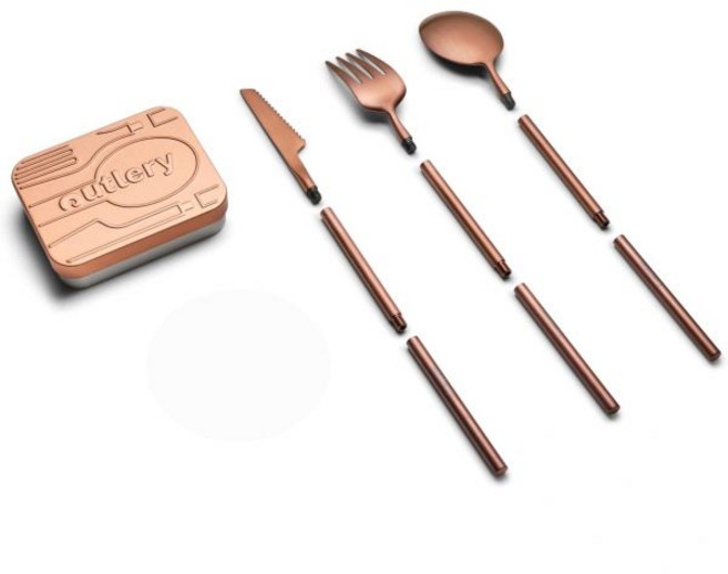 접을 수 있는 젓가락이 휴대용 및 재사용 가능한 스테인리스 스틸 실버웨어 세트 - 캠핑 배낭여행 여행용 소형 식기 내구성 여행 도구(블랙), 1개