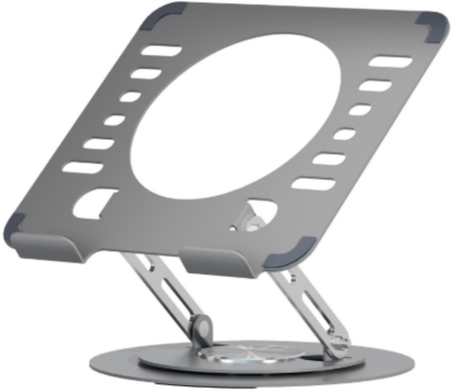 컴윗미 노트북 360도 회전 높이 각도 조절 접이식 거치대, 그레이, 1개