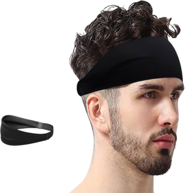 마상트 고급형 헤어밴드 스포츠 머리 땀 흘림 방지, 블랙, 1개