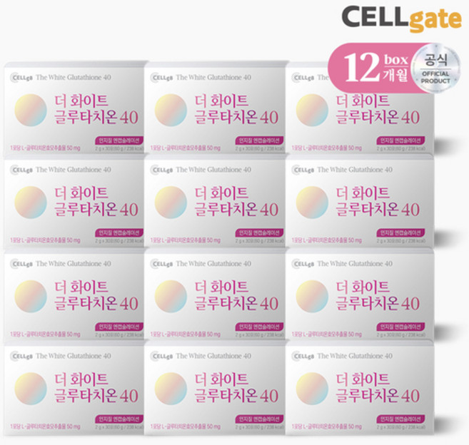 홈쇼핑 더 화이트 글루타치온 40 인지질 코팅 글루타치원 그루타치온 글로타치온 글루타치오 클루타치온 가루 분말 스틱, 60g, 12개